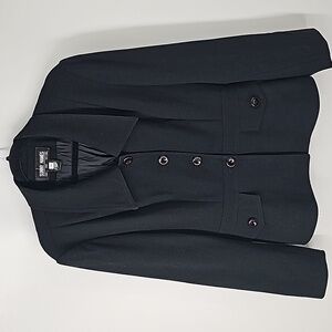 SUNNY NAMES Vintage Classic‎ Black Structured Lined Blazer Jacket 100% Wool